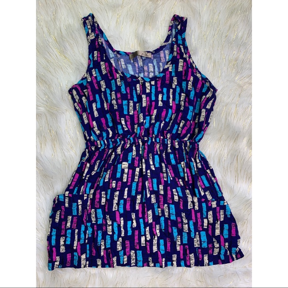 Lush - Blue, Pink, & Cream Tank Top